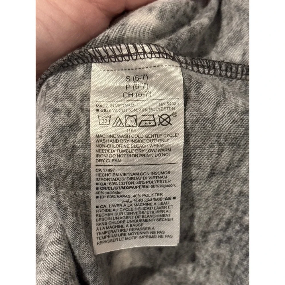 Old Navy Boys Gray Tie Dye Stripe Long Sleeve T-Shirt Size S 6-7 Crewneck Tee
